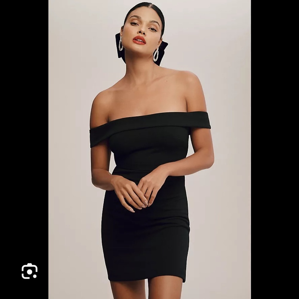 BHLDN Maci Off-The-Shoulder Stretch Crepe Mini Dress - Anthropologie - Size 2X